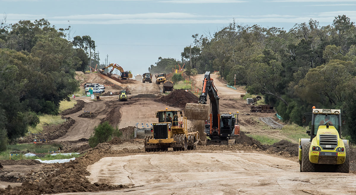 Rail earthworks progressing between Narrabri, Bellata