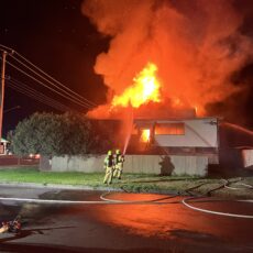 Highway property destroyed by early morning blaze