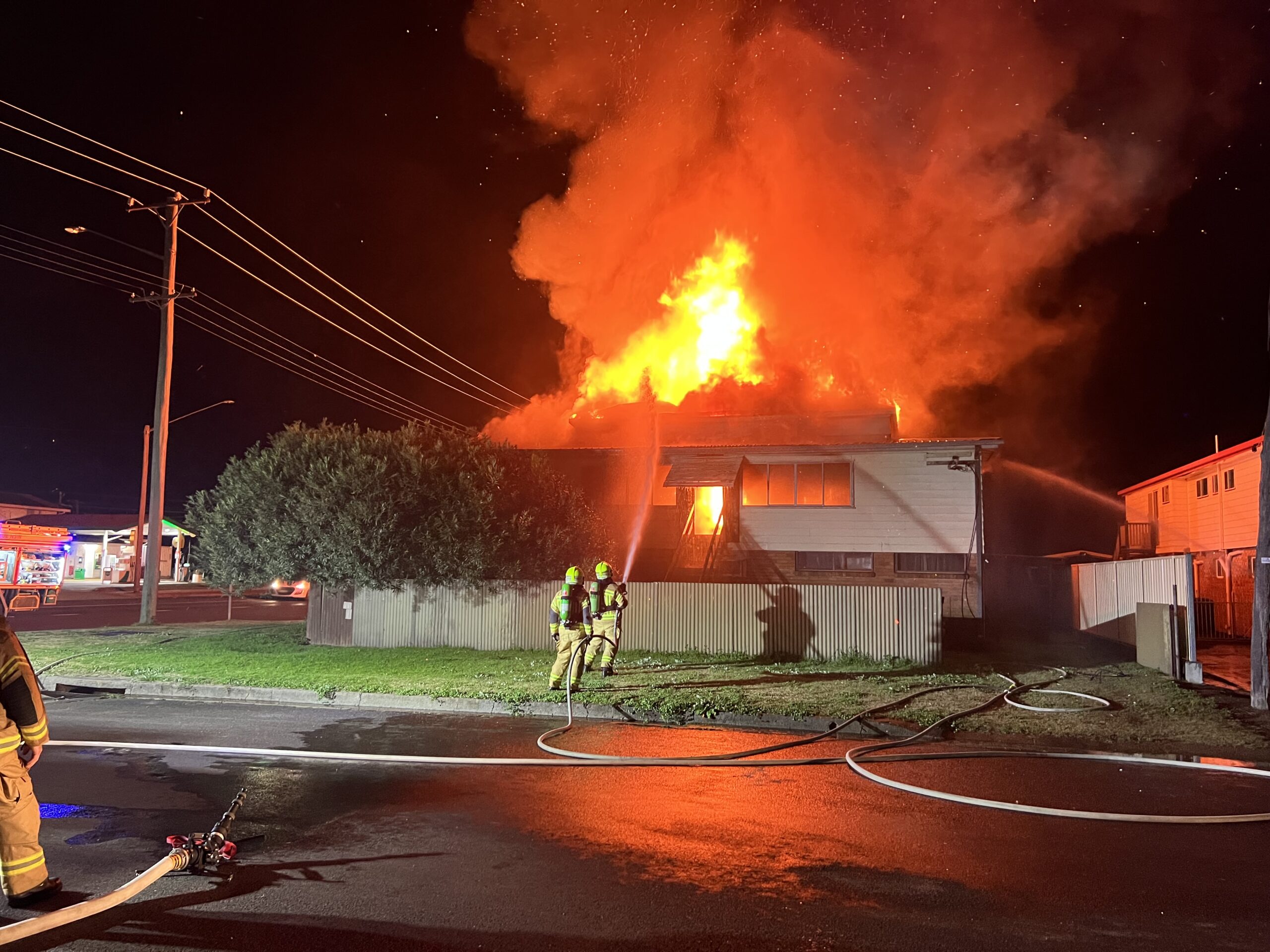 Highway property destroyed by early morning blaze