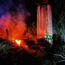 Firefighters called to ute blaze under Selina Street bridge