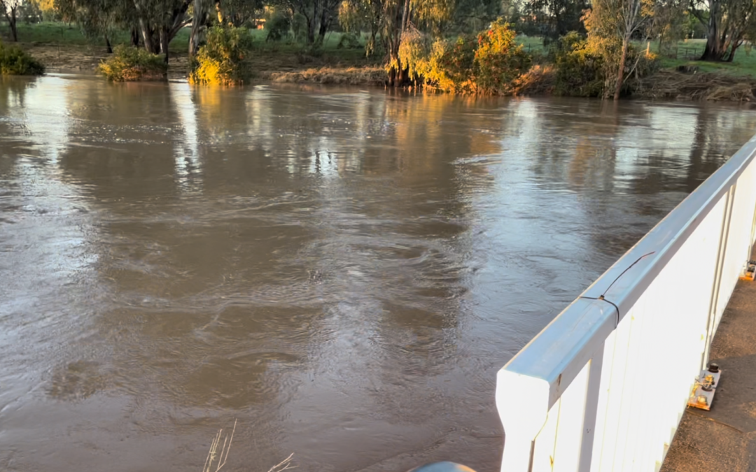 Floodwaters working their way down the Namoi
