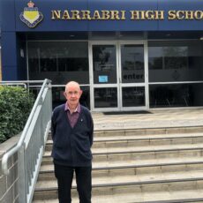 Former Deputy Principal Mr Norm Robinson visits Narrabri High