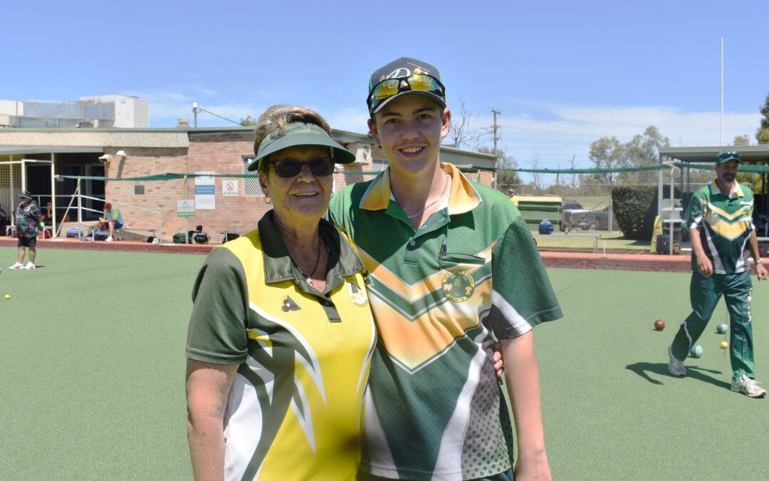 Kay Dewson and Dustyn Allen win on home green to progress to the mixed pairs state playoffs