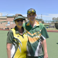 Kay Dewson and Dustyn Allen win on home green to progress to the mixed pairs state playoffs
