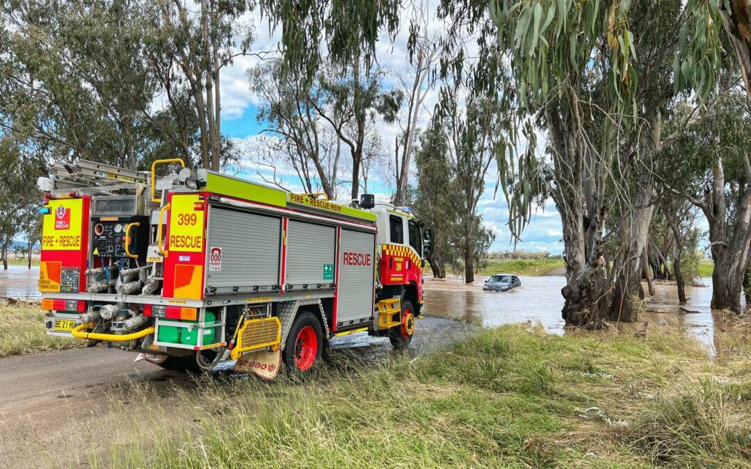 Driver rescued from flood water on Maules Creek Road