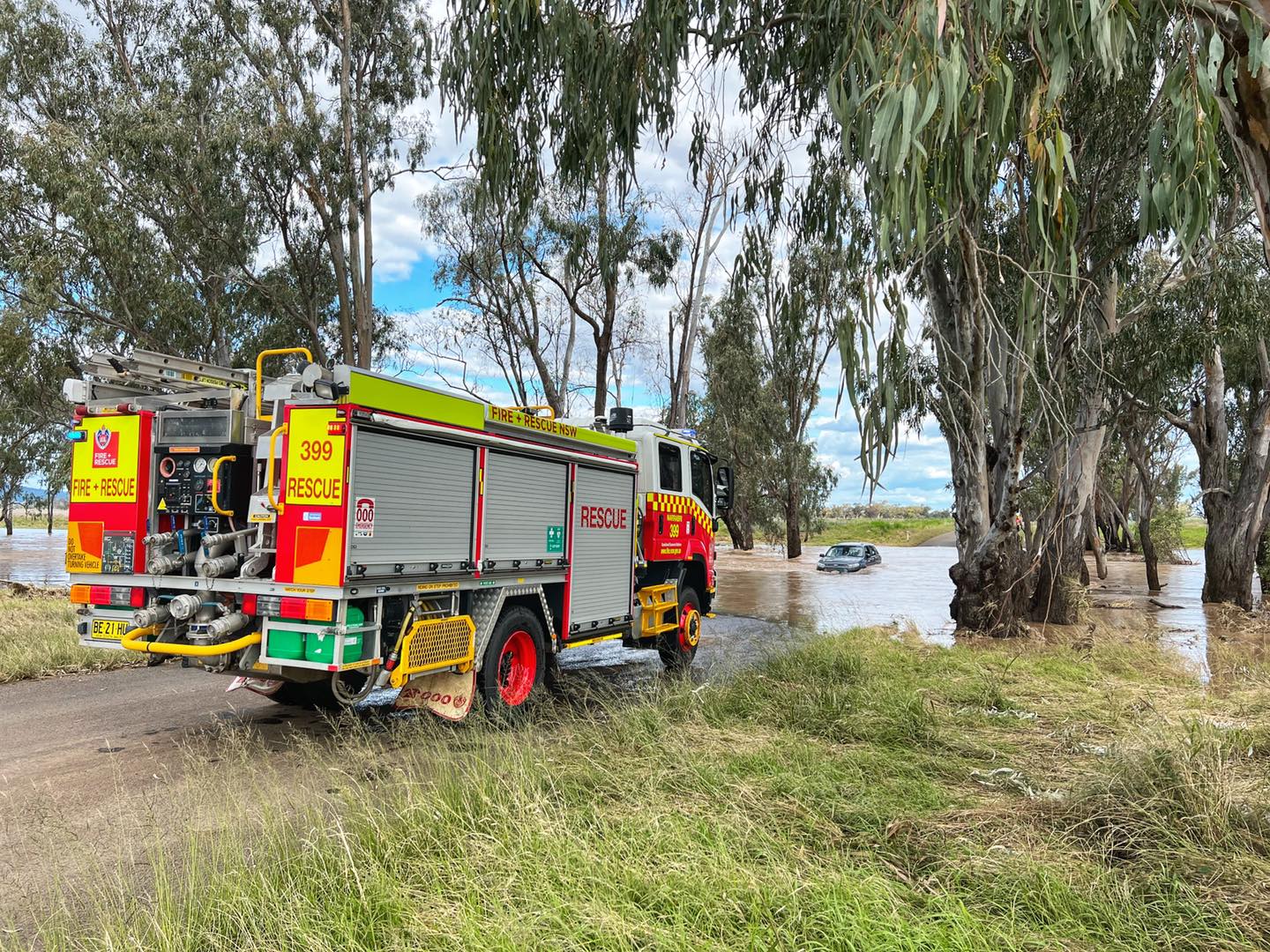 Driver rescued from flood water on Maules Creek Road