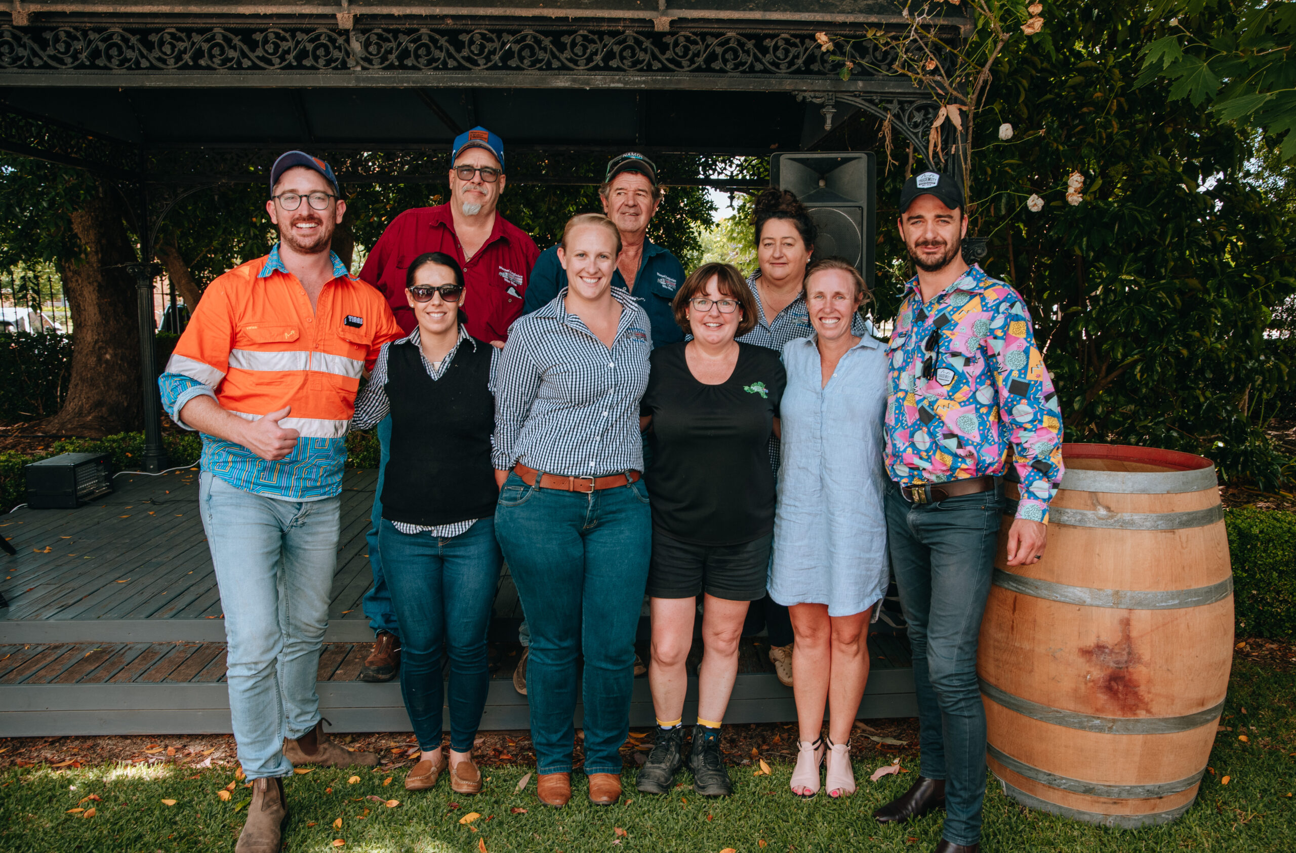 Tony Hardy, Mitchell Brodigan, Meloney Schwager, front, TradeMutt founder Dan Allen, Stacey Galagher, Veronica Welsh, Jennifer Grant, Helen Smith and TradeMutt founder Ed Ross.