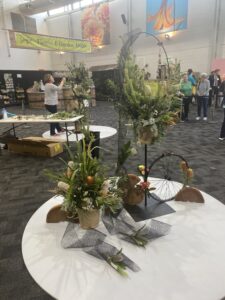 Second place: Wee Waa and Narrabri show society representative Francis Drysdale collaborated with Inverell resident Peter Rainger, and the pair received an impressive second prize in the ‘Impose Class 565’, creating a native plant masterpiece.