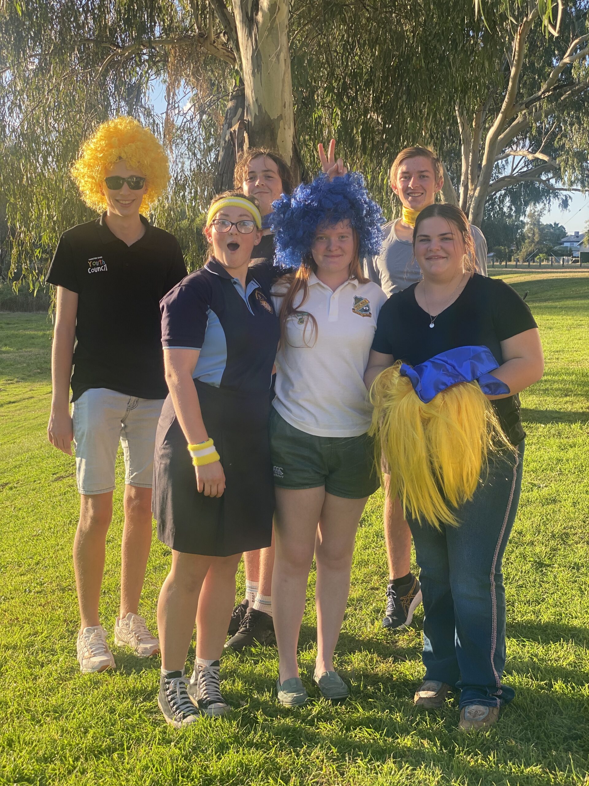 YOUTH WEEK PODCAST LAUNCH: Some of the talented ‘Good Talk Great Mate’ podcast team members at the audio series launch last Friday. Pictured, Narrabri Shire Youth Council deputy mayor Tim Mirtschin, Narrabri High School student Alex Mison, NHS student and youth councillor Jesse Weekes, front, NHS student Kate Weekes, Wee Waa High School students and youth councillors Mackenzie Jones (mayor) and Caitlyn Coutts-Smith. Absent from photo: NHS student and youth councillor Piper Williams, WWHS student Millie Collins and NHS student Luke Longworth.