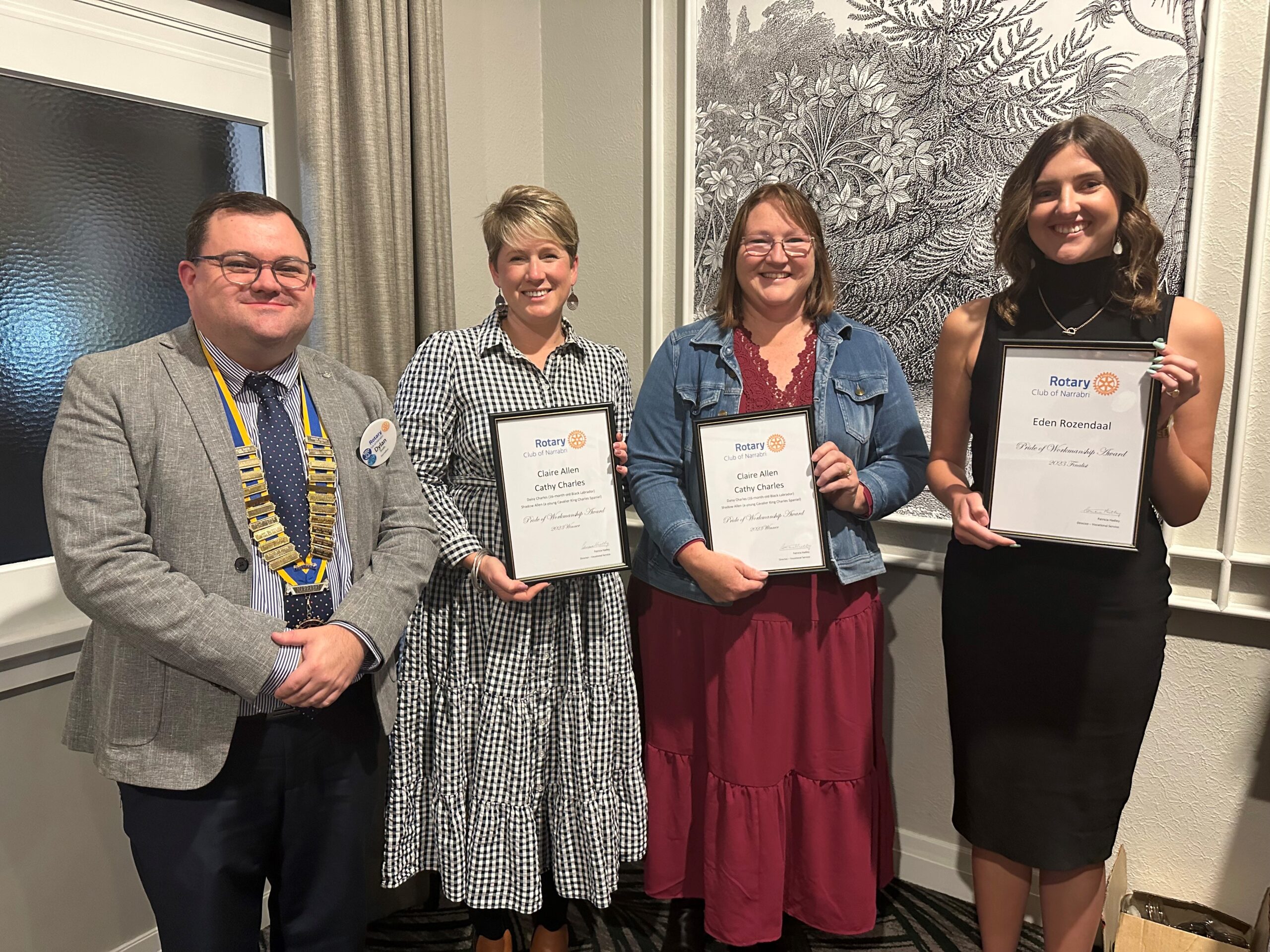 Pride of Workmanship award presented at Rotary changeover