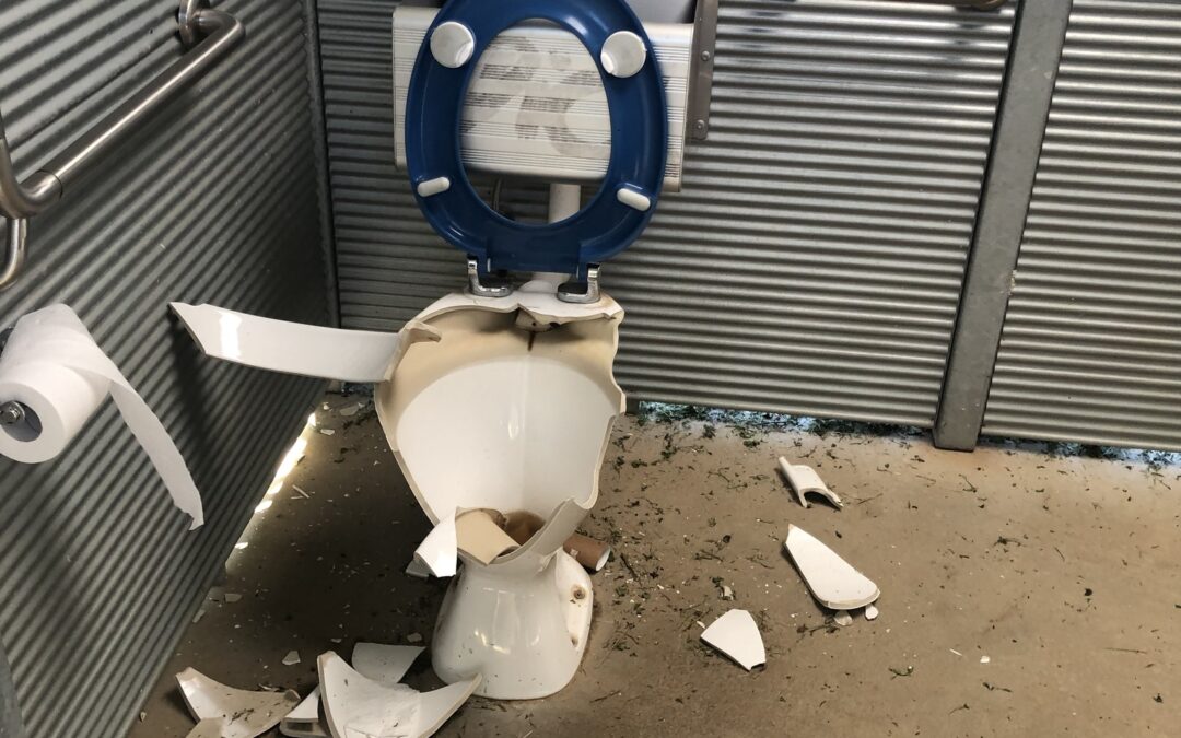 Toilet block vandalised at Pirate Park