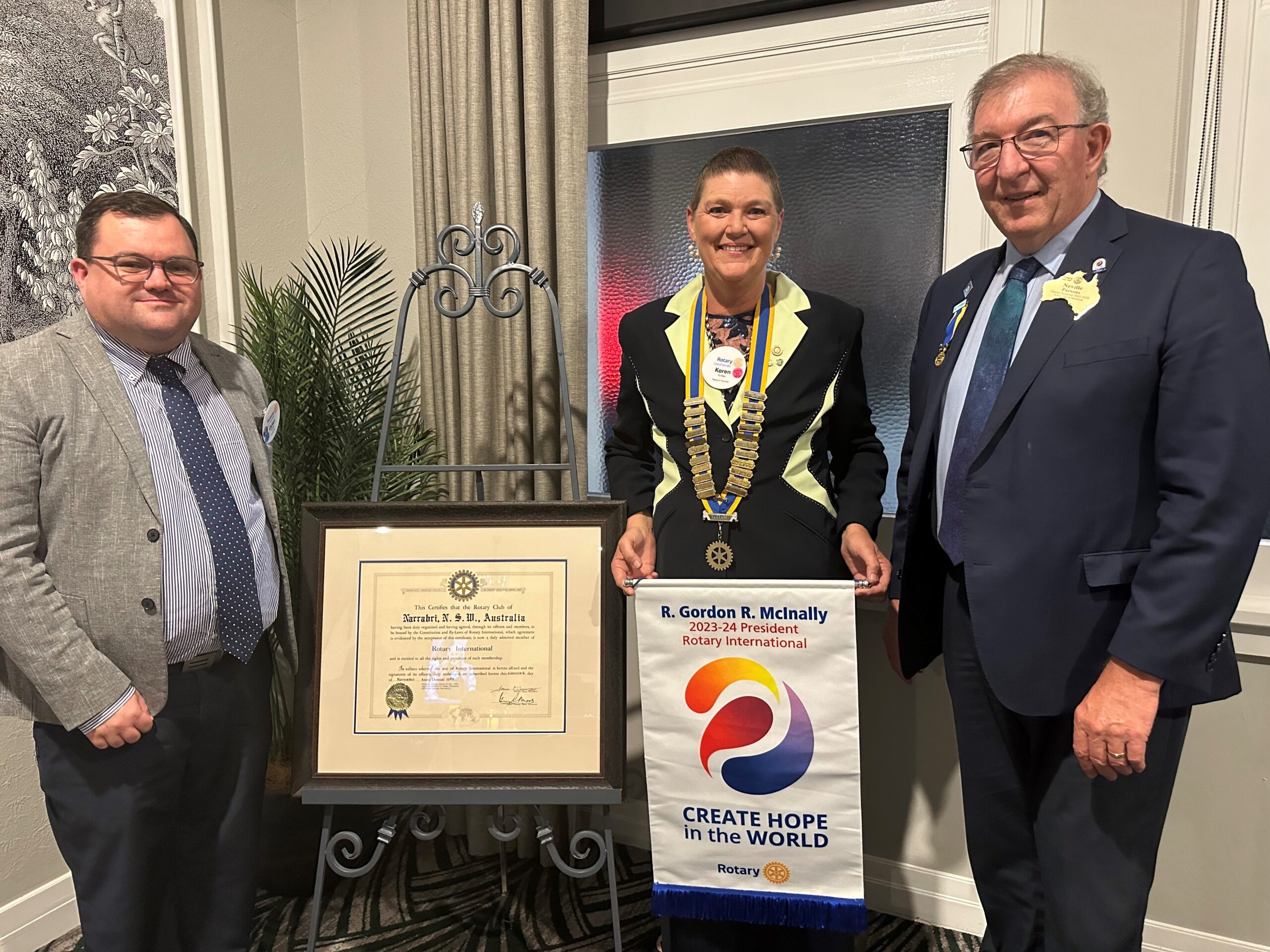 Rotary Club of Narrabri annual change over dinner 2023