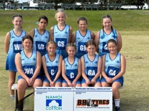 Under-12: Narrabri Netball Association’s under-12s representative team at Netball NSW’s 2023 Junior State Titles - back, Lexie Fernance, Jedda Cochrane, Maecee Smith, Lexie Horne, Elsie Barton, Layla Hamilton, Isabel Sunderland, Tara Galagher, Ruby Currey and Winnie Winston-Smith.