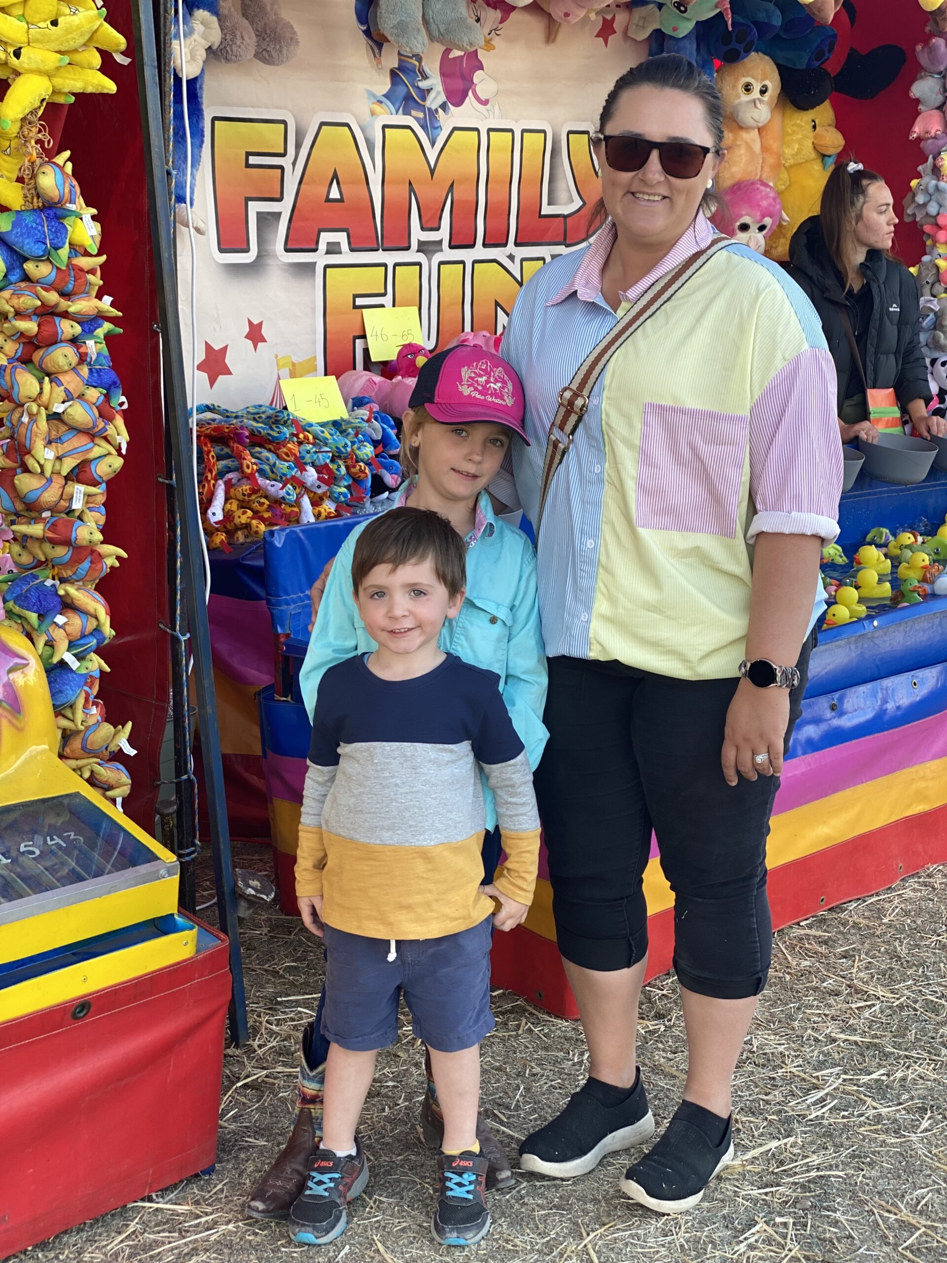 Rylan, Blaikley and Jordann Hobden enjoying sideshow alley.