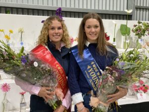 2023 junior Wee Waa Young Woman competition runner-up Hayley Jenkins and 2023 junior Wee Waa Young Woman competition winner Josie Galagher.