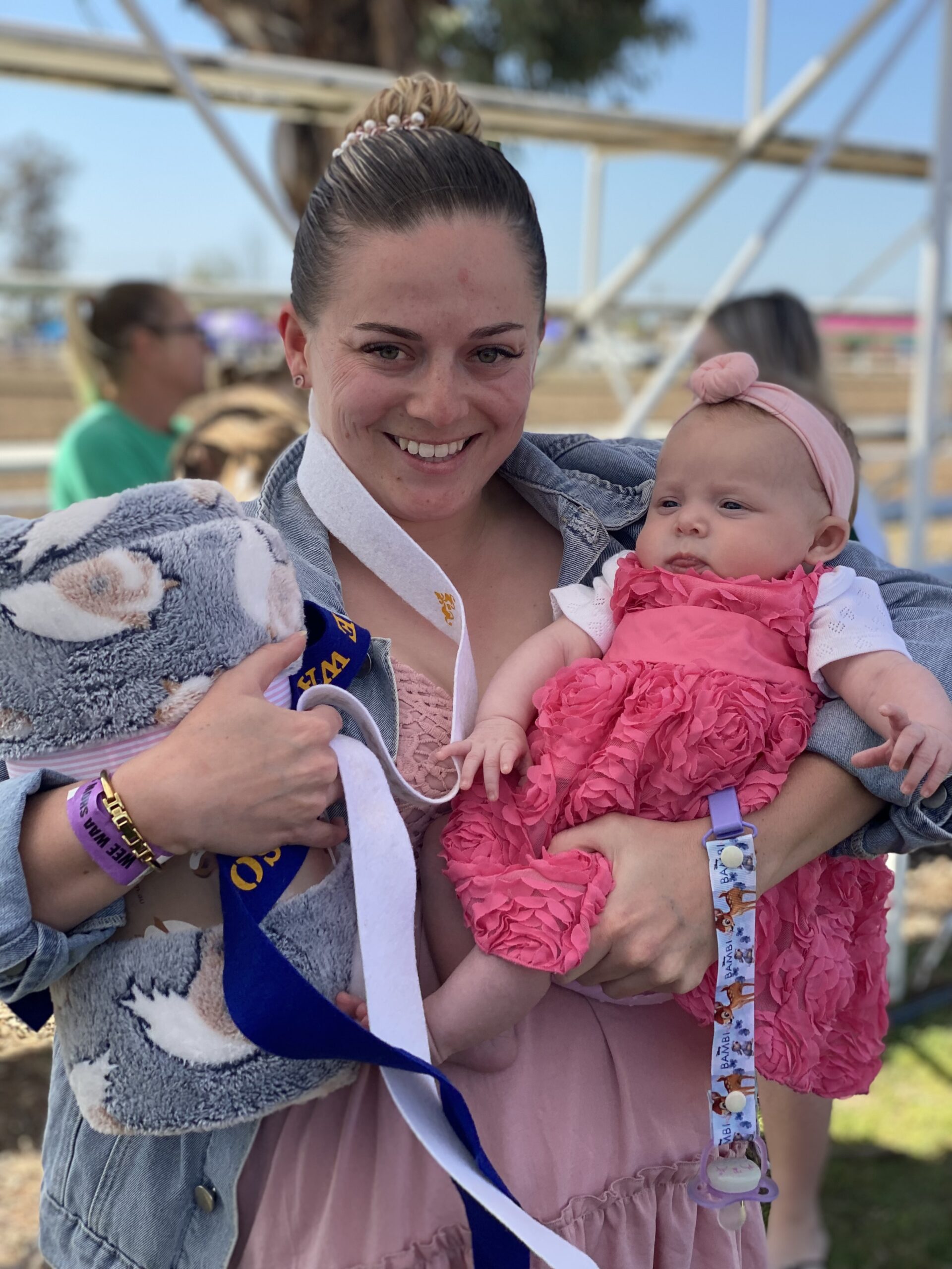 Terleea Crowe and nine-week-old Sophirah Stanfield.