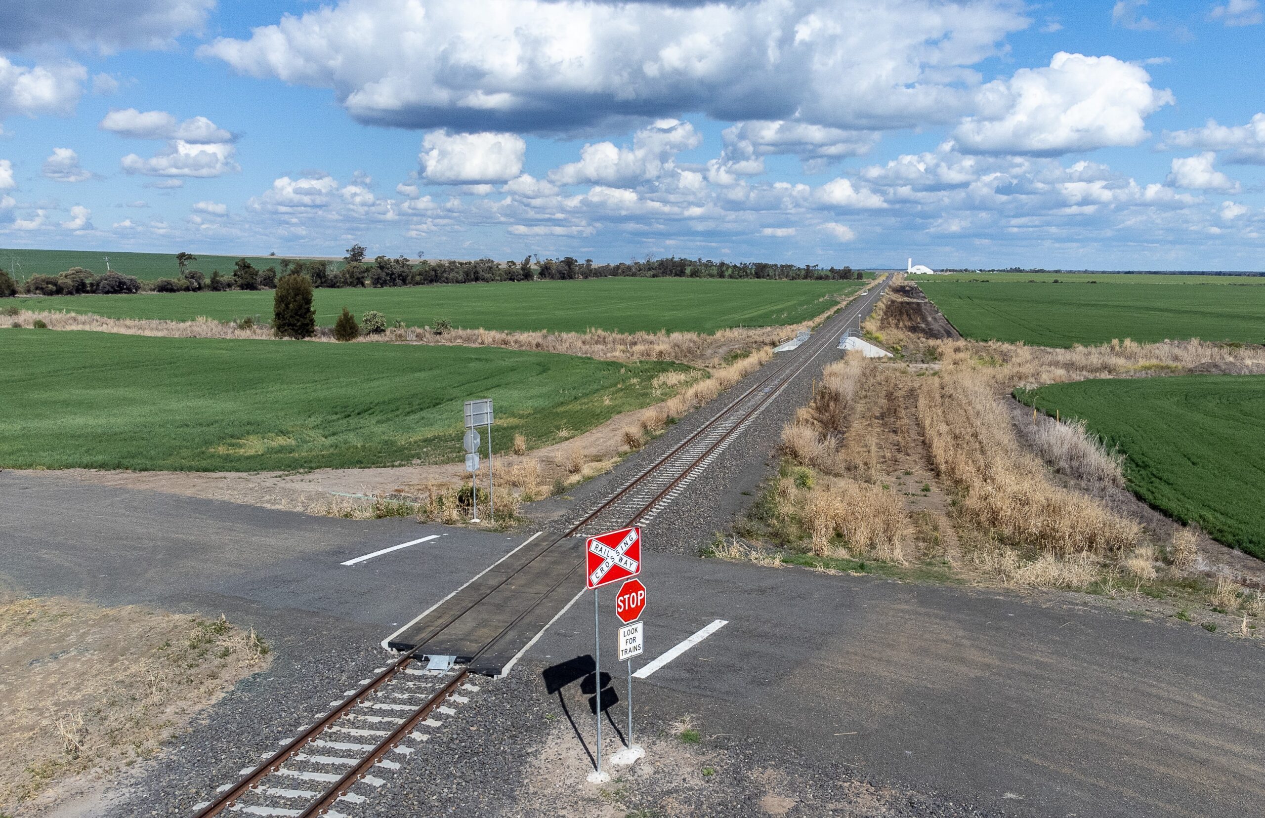 Watch out! Trains about between  Moree and North Star