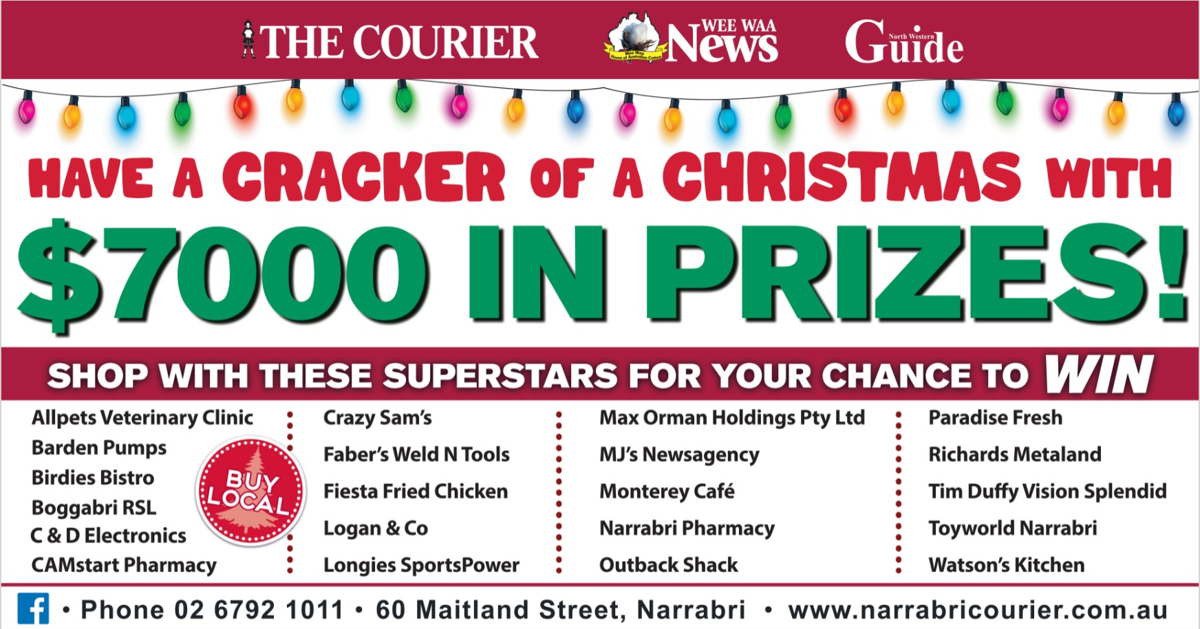 SHOP LOCAL CAMPAIGN: $7000 in prizes on offer in Courier’s Christmas shopping promotion