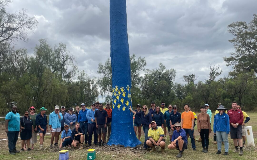 Yellow hands a striking canvas of support for rural community
