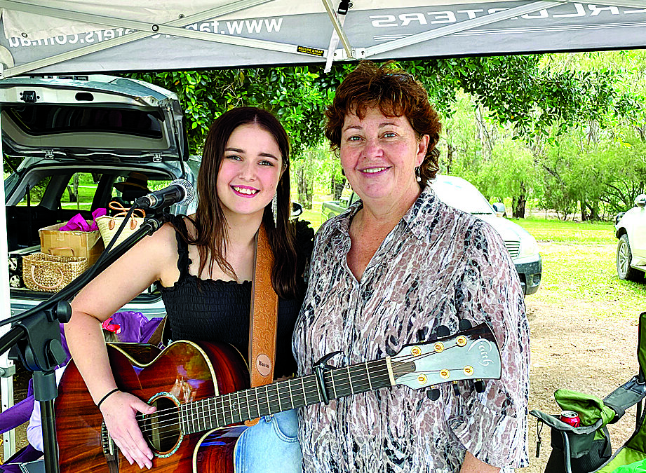 Amarnie ‘on stage’ at the markets