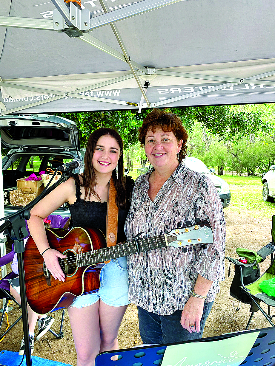 Amarnie ‘on stage’ at the markets