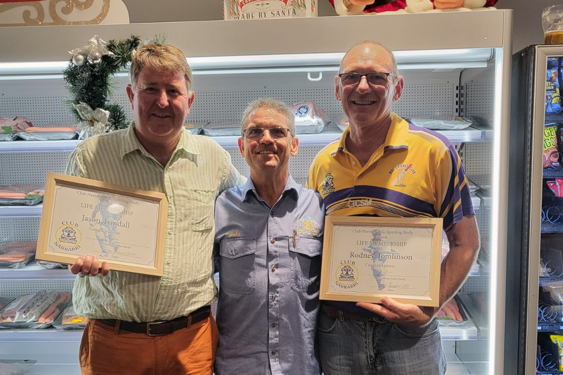 Trindall and Tomlinson named life members of the Narrabri RSL Sporting Body