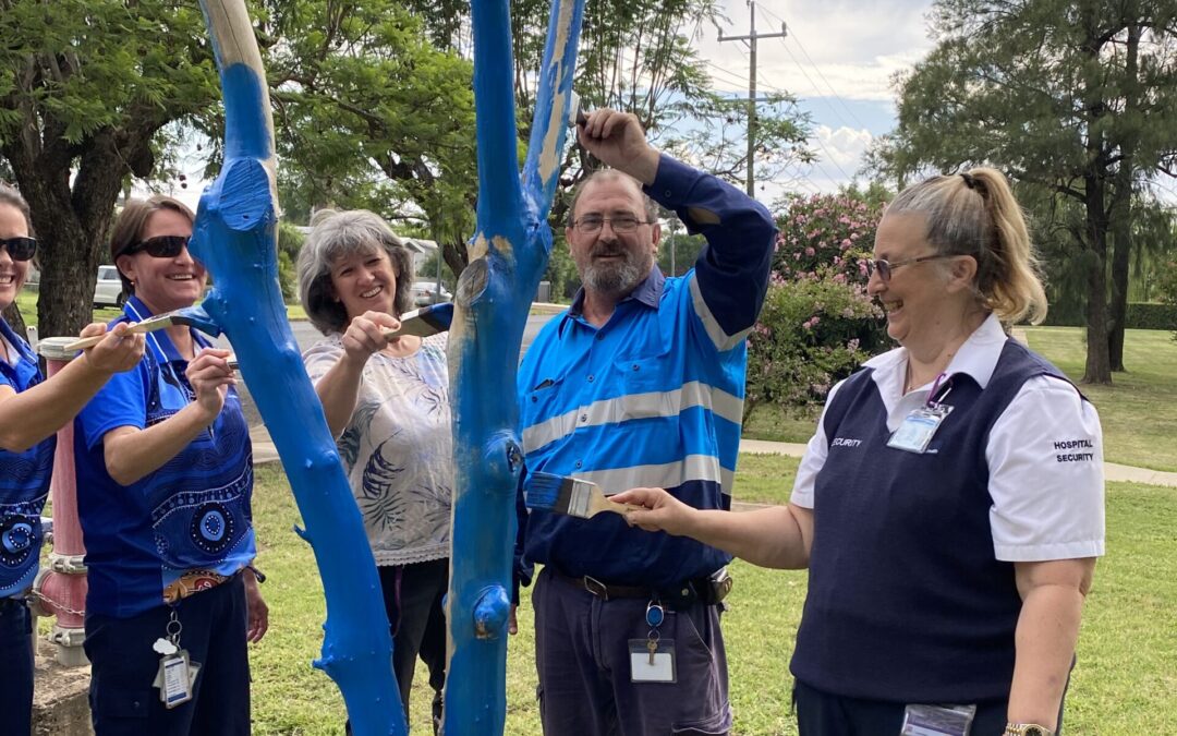Hospital gives tree a ‘blue lease on life’, joining positive mental health campaign