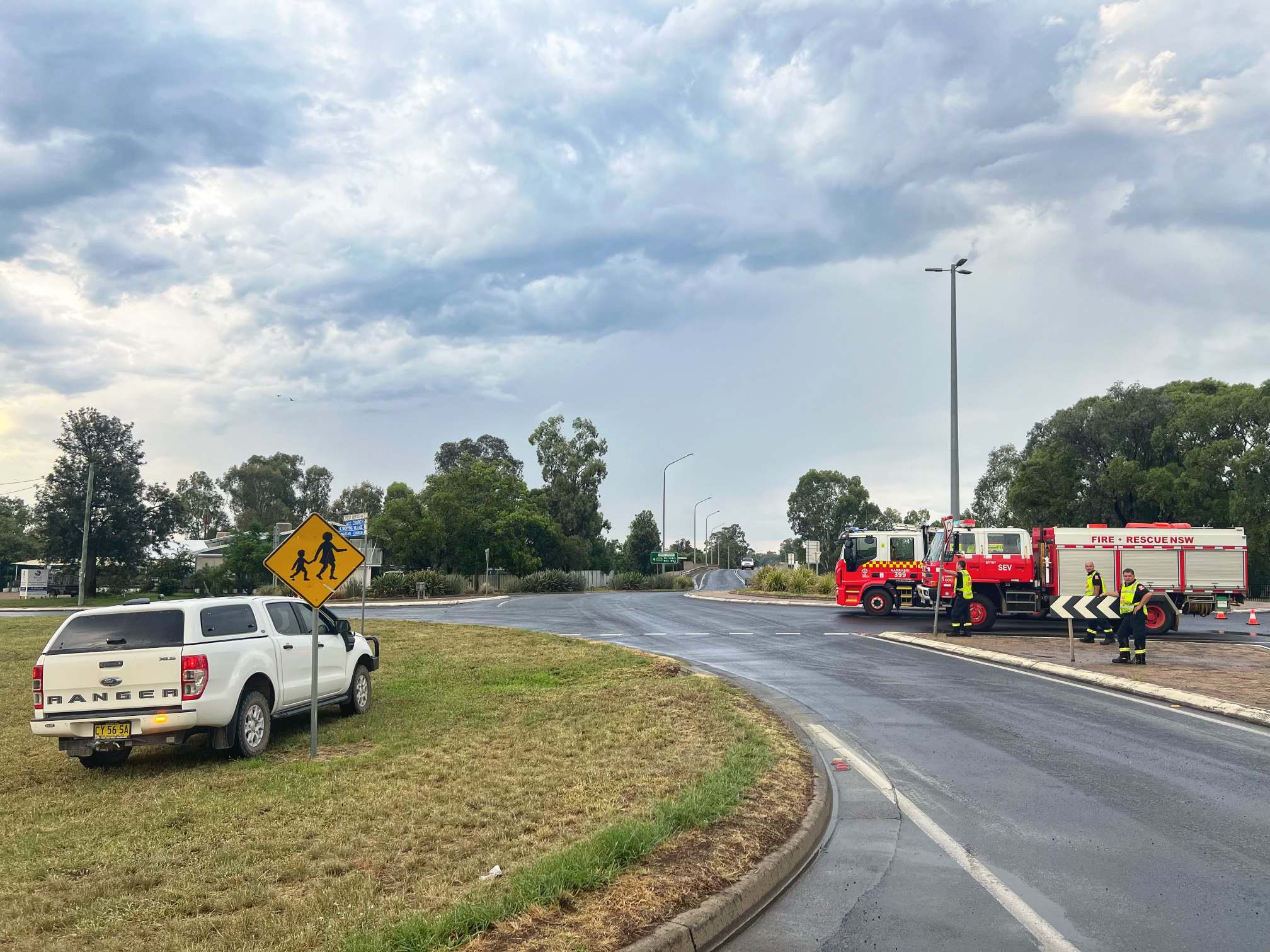 Slippery spill diverts highway traffic