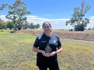 Bernadette Melton at CSIRO’s Myall Vale site, standing on the land she’s helped to invigorate with her cultural and scientific contributions.