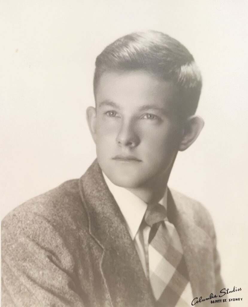 John left school in 1950 and joined the National Bank at West Wyalong. Whilst working there he represented the bank in the national inter-bank swimming championships held at North Sydney.