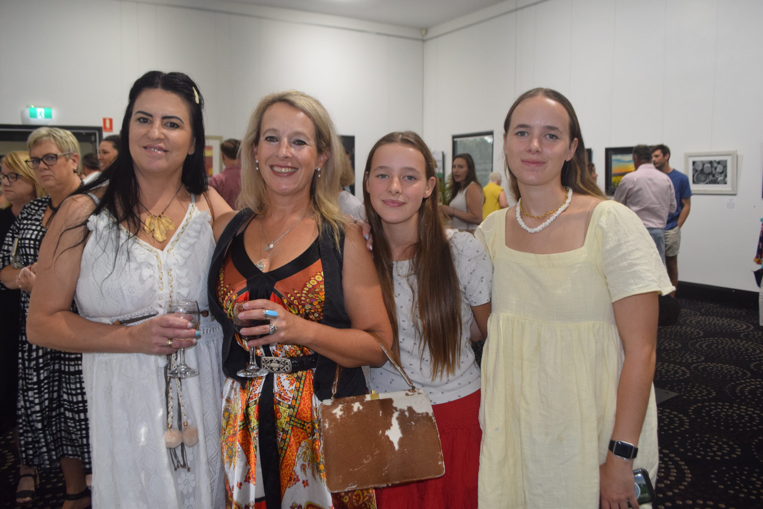 Two of the artists Jo Hannaford and Lisa Marple with Poppy and Pearl Fuller.