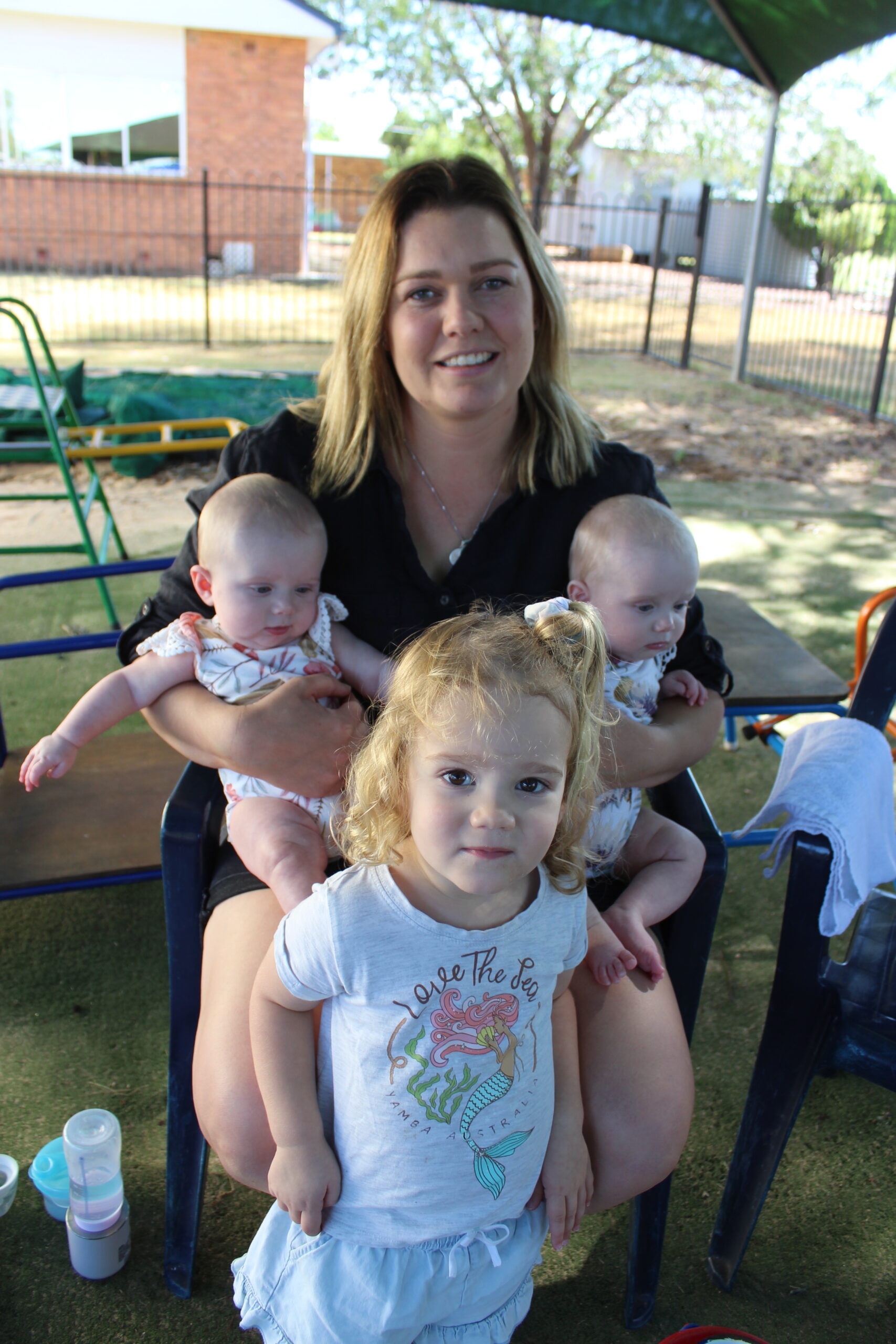 Courtney Watson with her girls, Ella and Lucy and older sister Chloe.