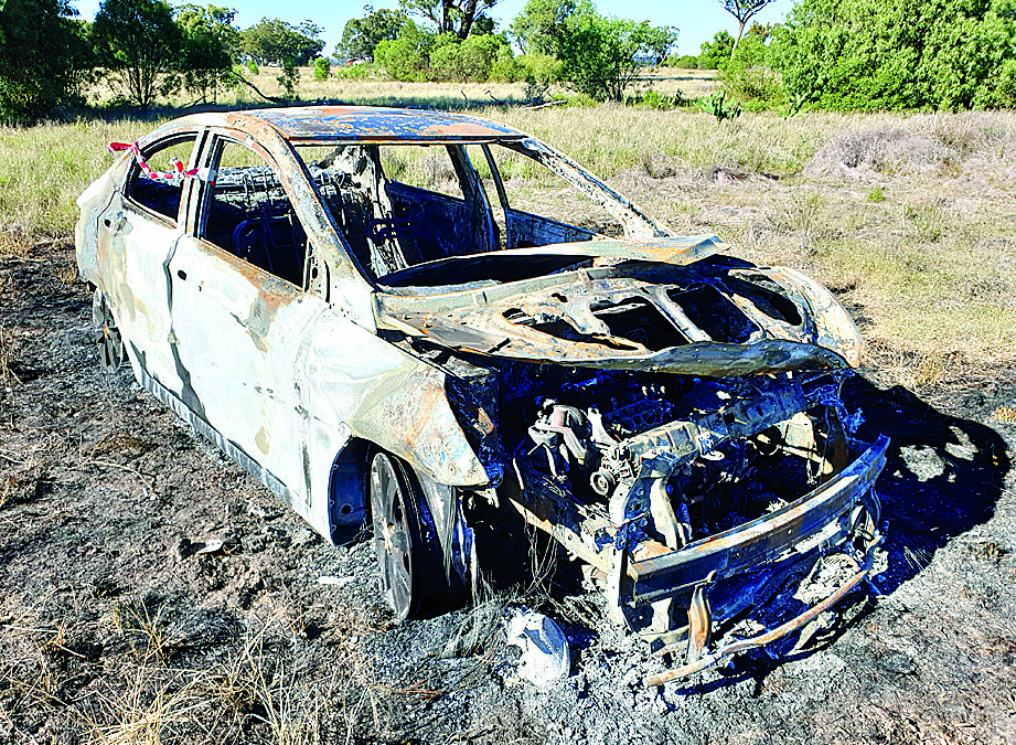 Vehicle set alight on stock route