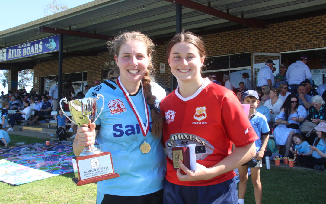 Kalatzis and Ford share the Rhiannon Byers Cup for the CNRU women’s 10s best and fairest