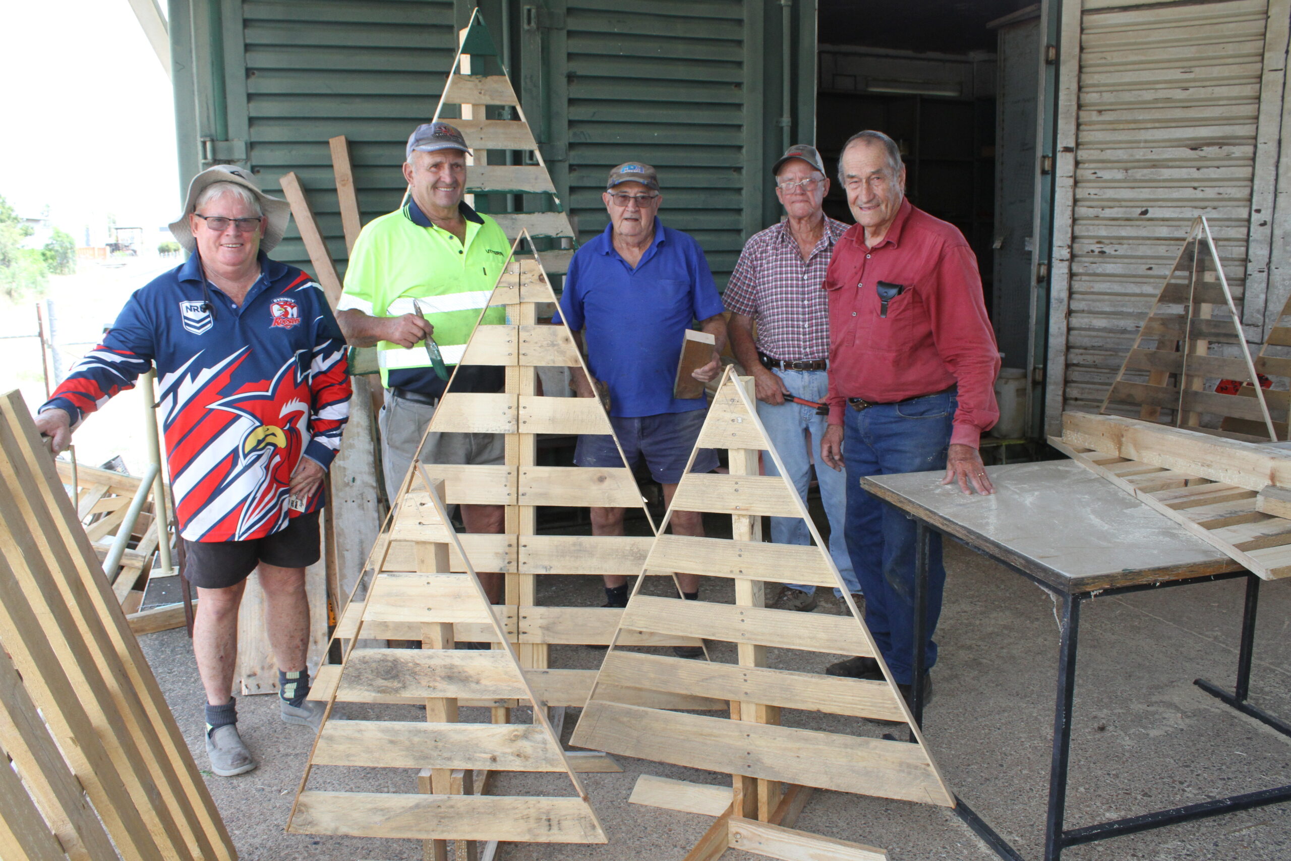 Men’s Shed busy making pallet Christmas trees
