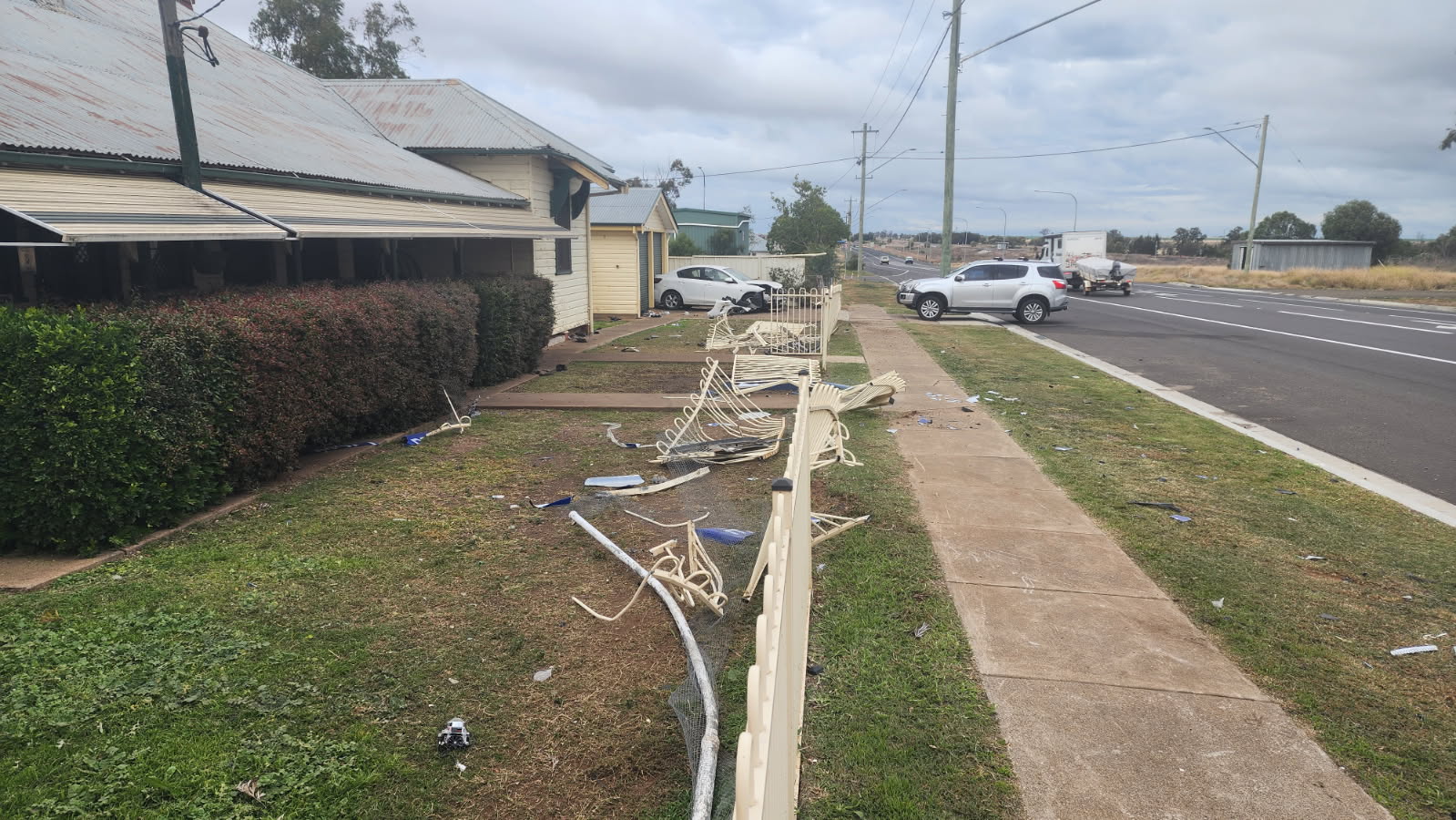 Fatigue believed to be major factor after vehicle crashed through police station fence