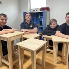 Narrabri High School Year 9 IT wood class finish project