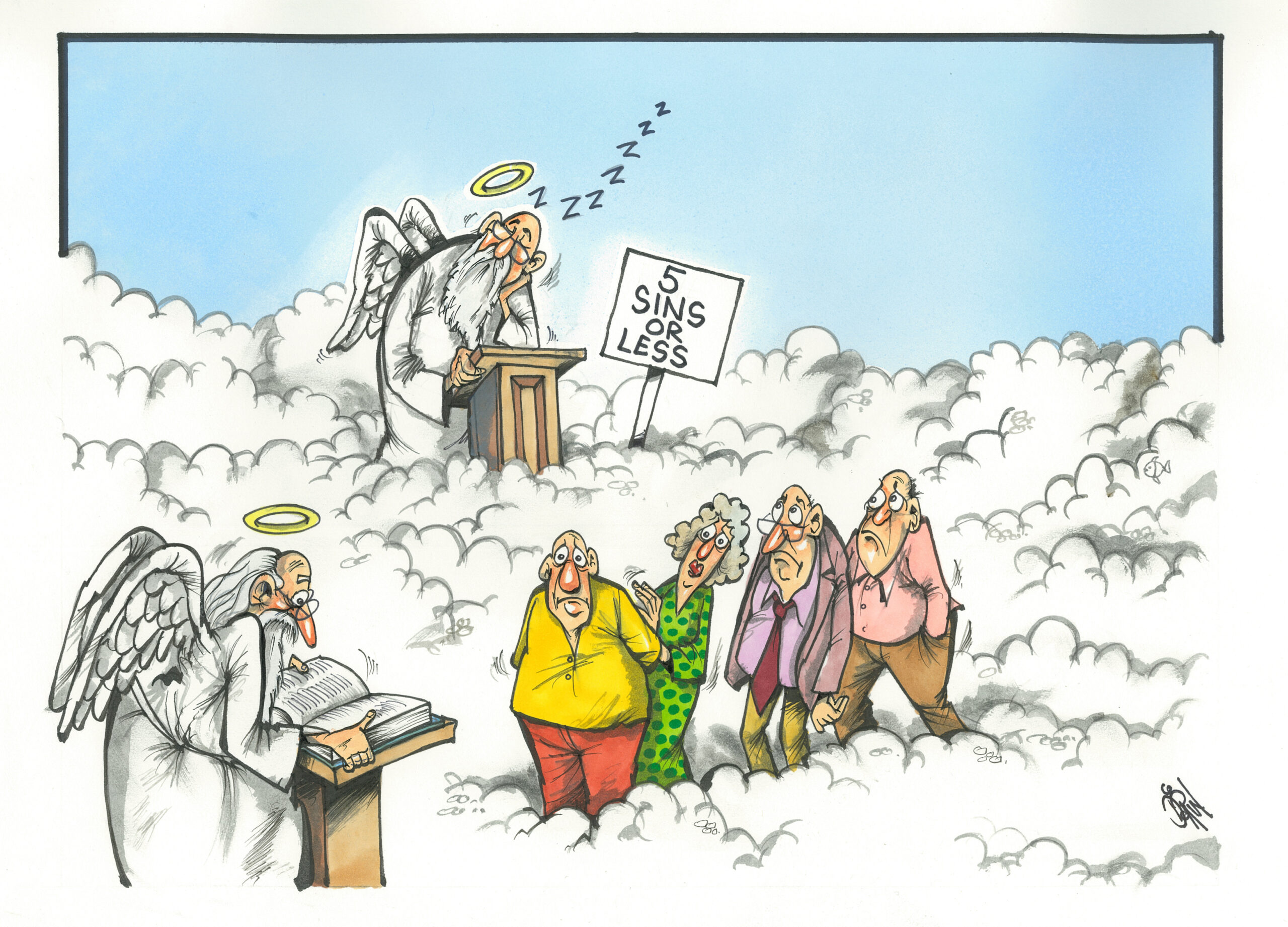 Drawing clouds and  coconuts, the art  of endless jokes