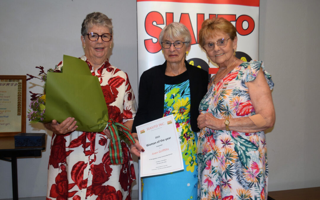 Joan Griffiths honoured as SIAHTO Woman of the Year