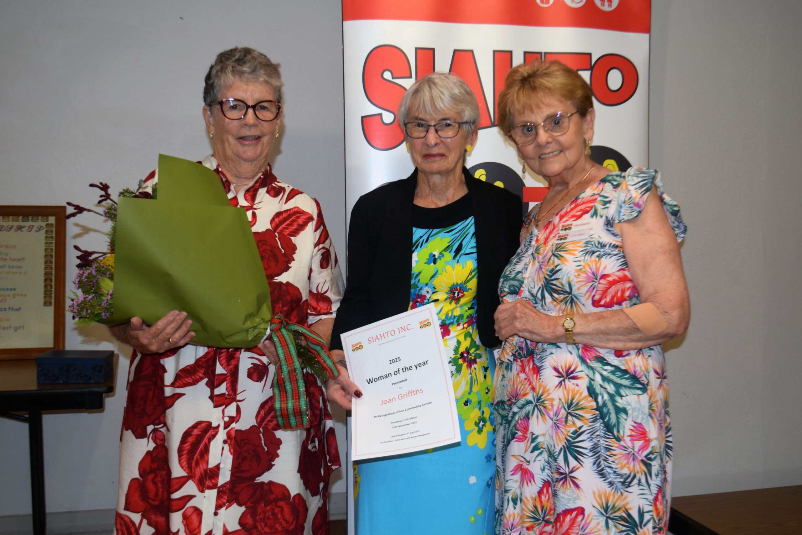 Joan Griffiths honoured as SIAHTO Woman of the Year