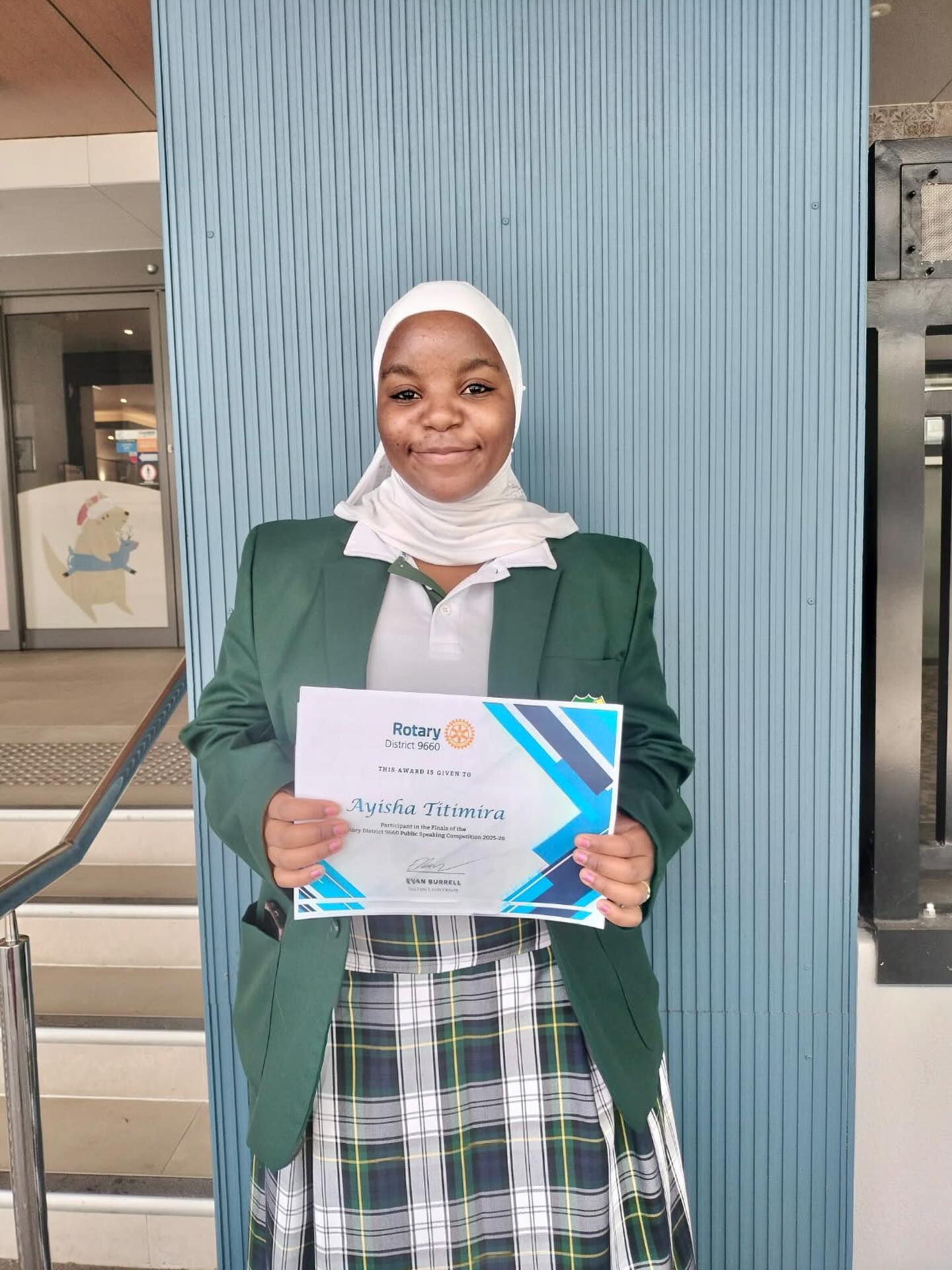 From Zimbabwe to Wee Waa: Ayisha wins Rotary Public Speaking Competition Finals