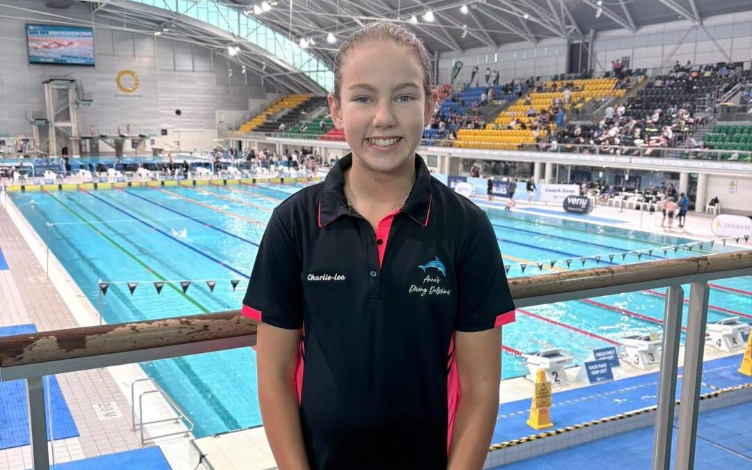 Charlie-Lea Hulbert competes at NSW state swimming event