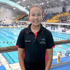 Charlie-Lea Hulbert competes at NSW state swimming event