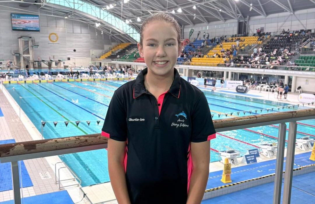 Charlie-Lea Hulbert competes at NSW state swimming event
