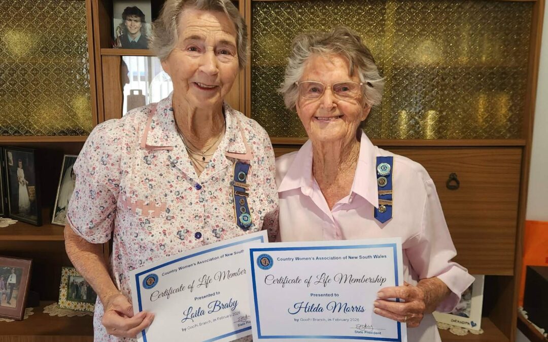 Hilda Morris, Lola Braby receive Namoi Group  CWA life membership