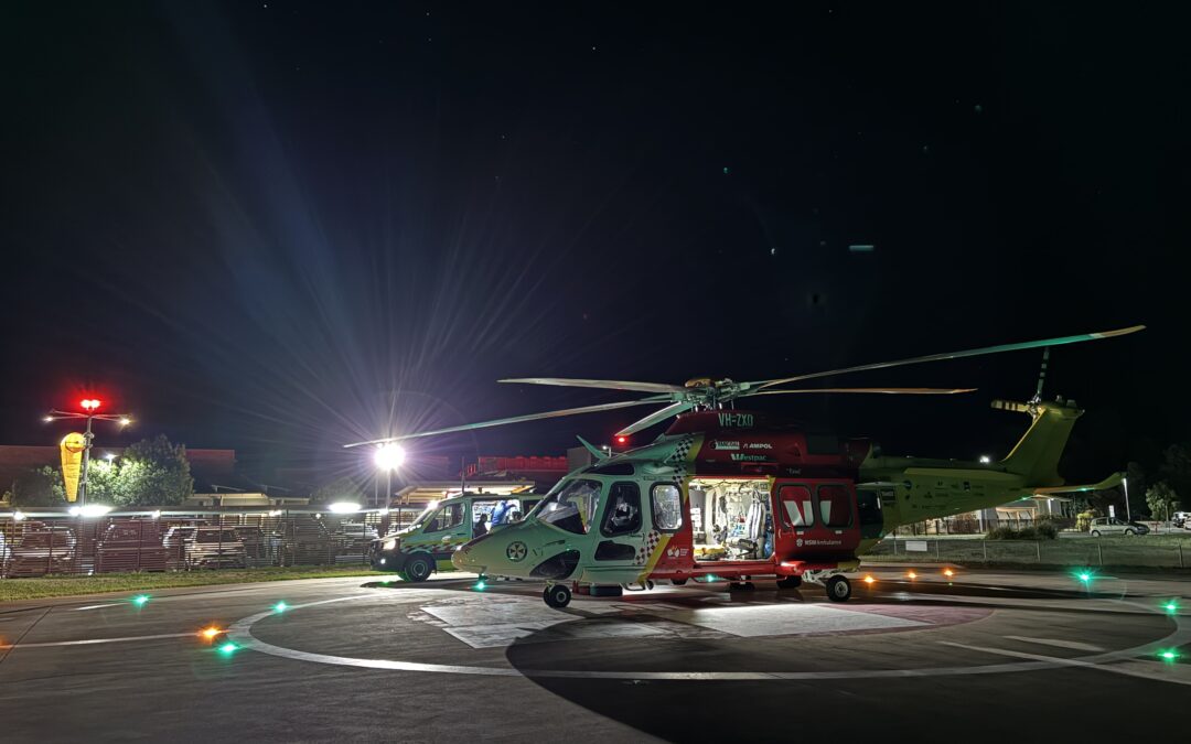 Helicopter responds to Newell Highway truck rollover