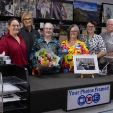 special collaboration for Mother’s Day framed portrait project: Kylie Rex, Kristina Nicholson, Tracey Rex, Amanda Bennett, Kelly Bruce and John Burgess. Photo credit: Bruce Malcolm.