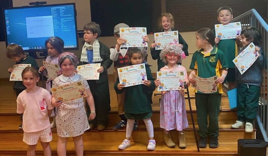 WWPS kindy class ages gracefully for 100 days of learning