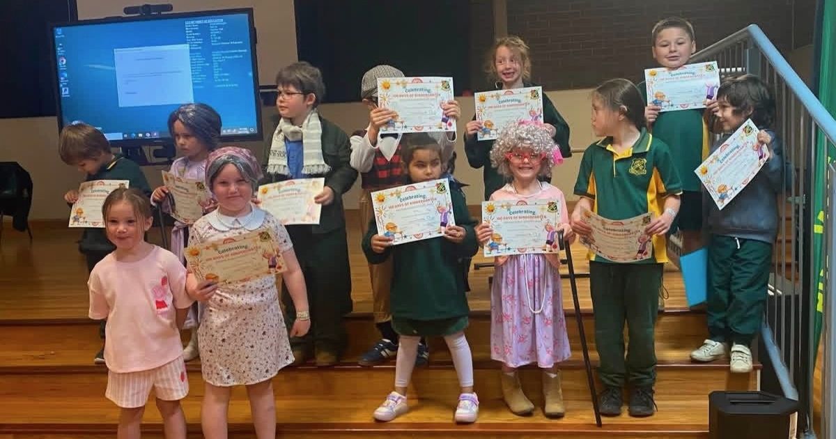 WWPS kindy class ages gracefully for 100 days of learning