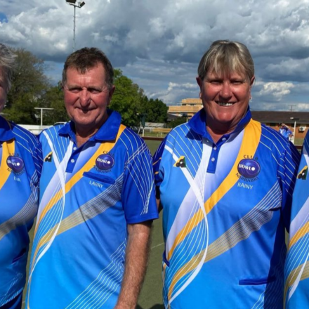 Kevin Baguley and Lorraine Scott are Narrabri Bowling Club’s mixed pairs winners